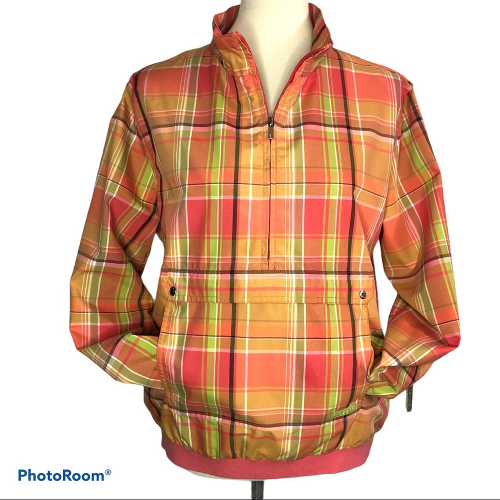 Lizgolf Plaid 1/4 Zip Pullover Golf Jacket size M
